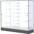 Waddell Display Case Of Ghent Colossus Floor Case, White Back, Satin Frame, 72"L x 66"H x 20"D 2606-WB-SN